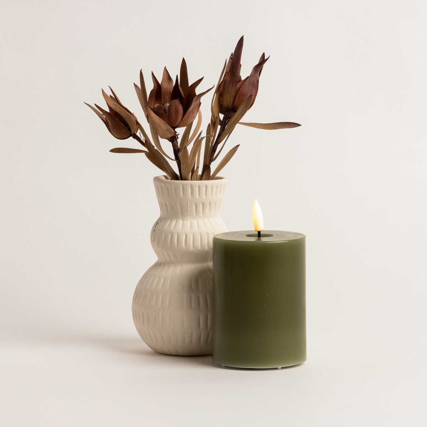 10cm x 7.5cm Green LED Candle