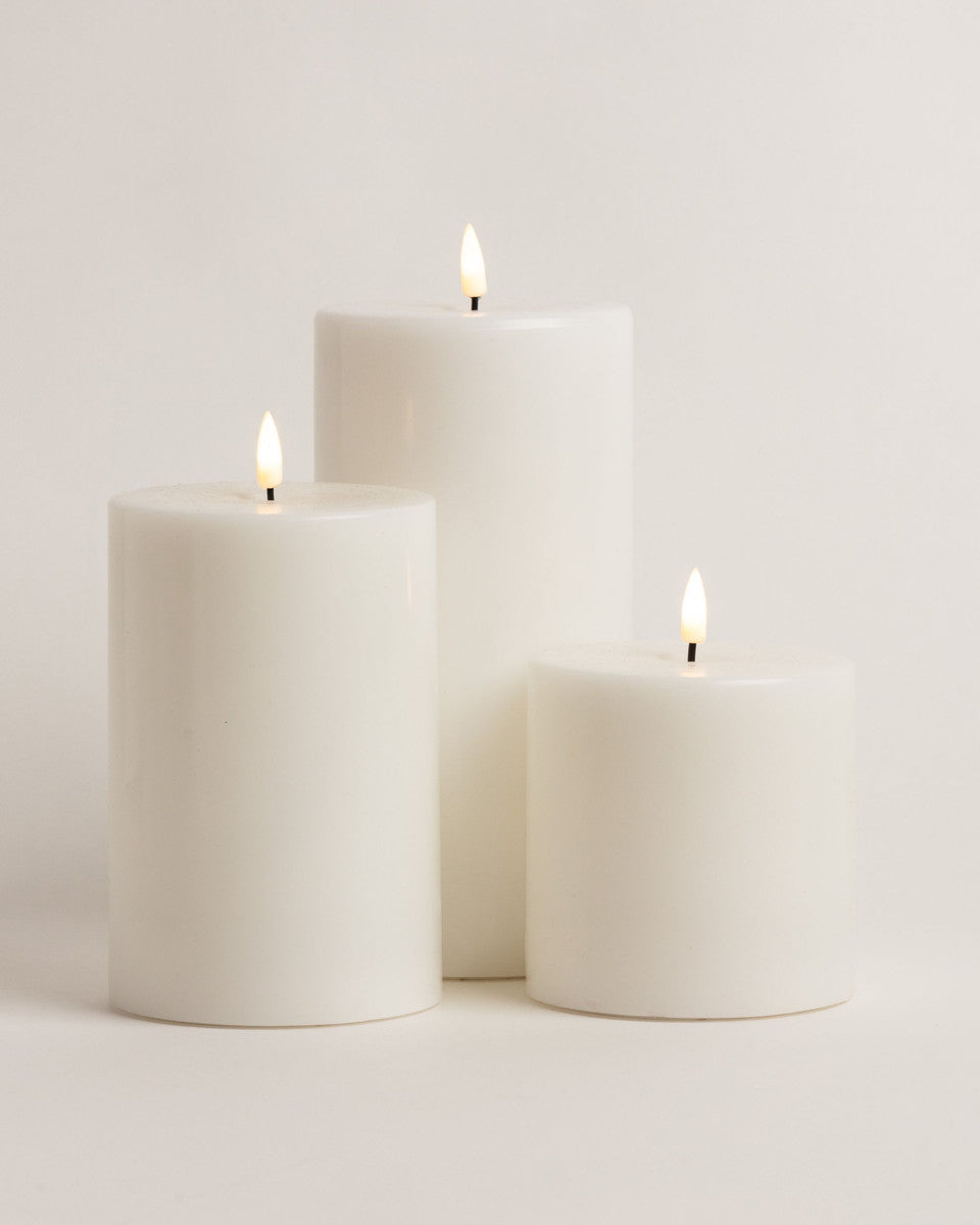 10cm x 10cm Classic Ivory LED Candle