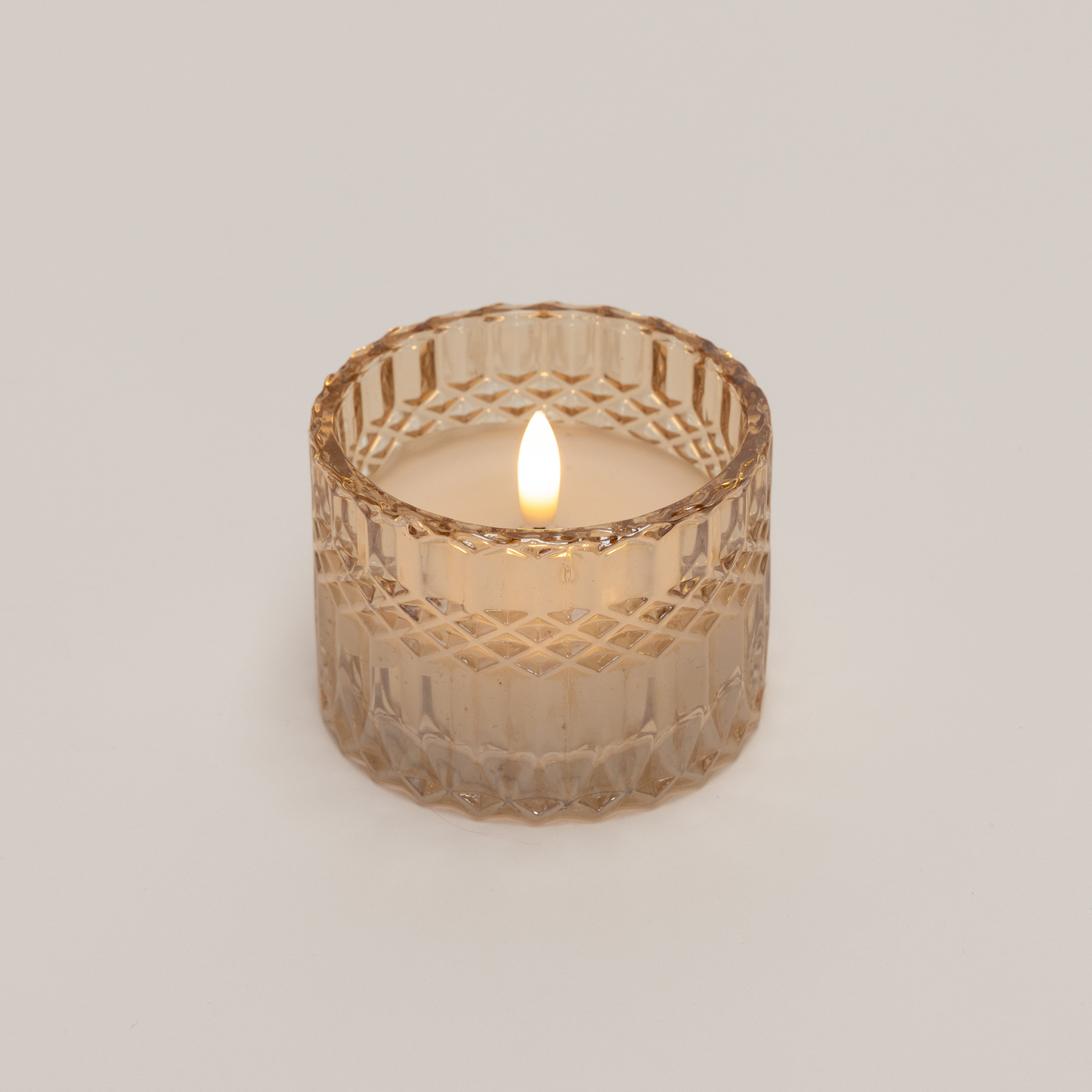 Champagne Agyle-cut Glass Candle