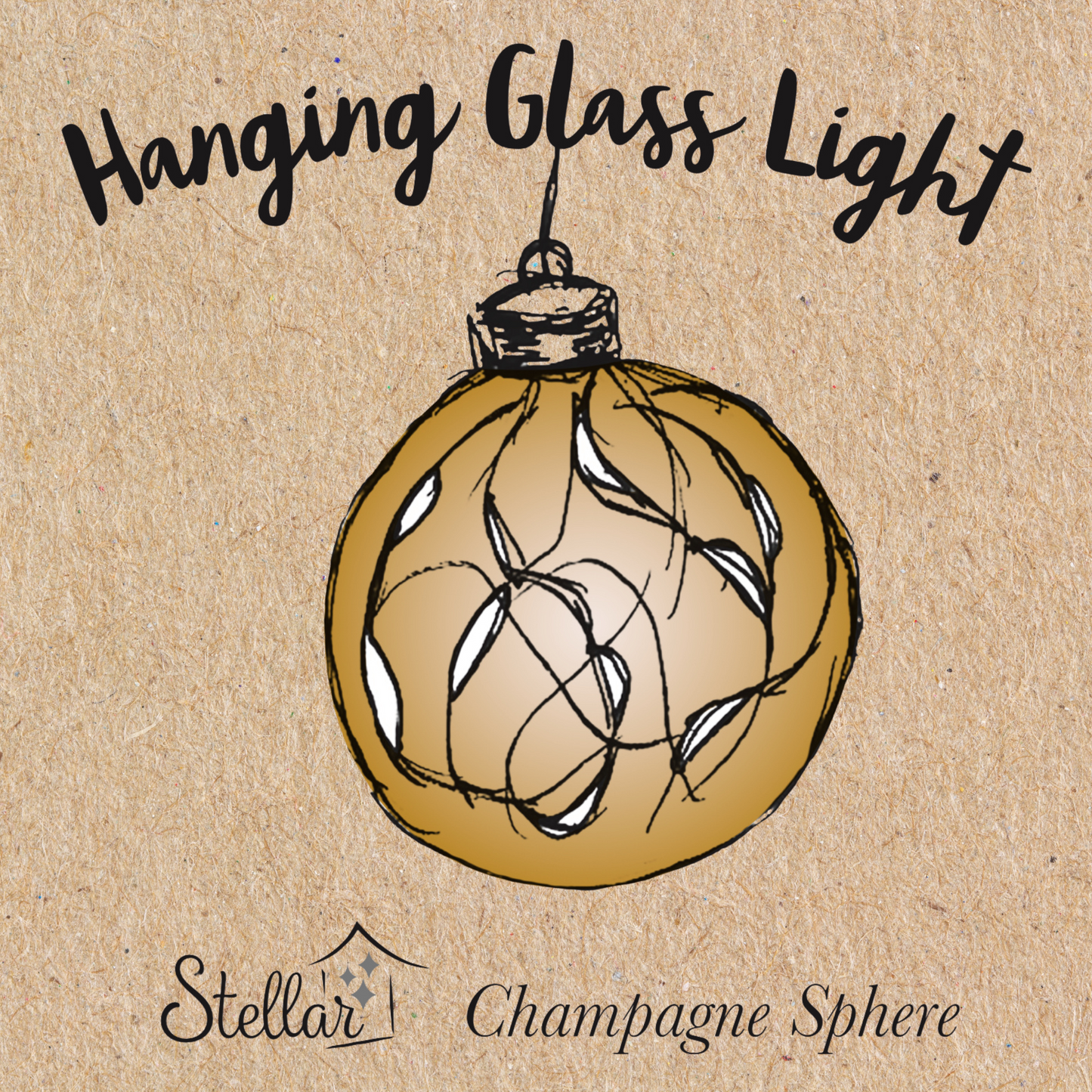 SEED444/Ch/12 Dark Champagne Small (12cm) Sphere Hanging Glass Light