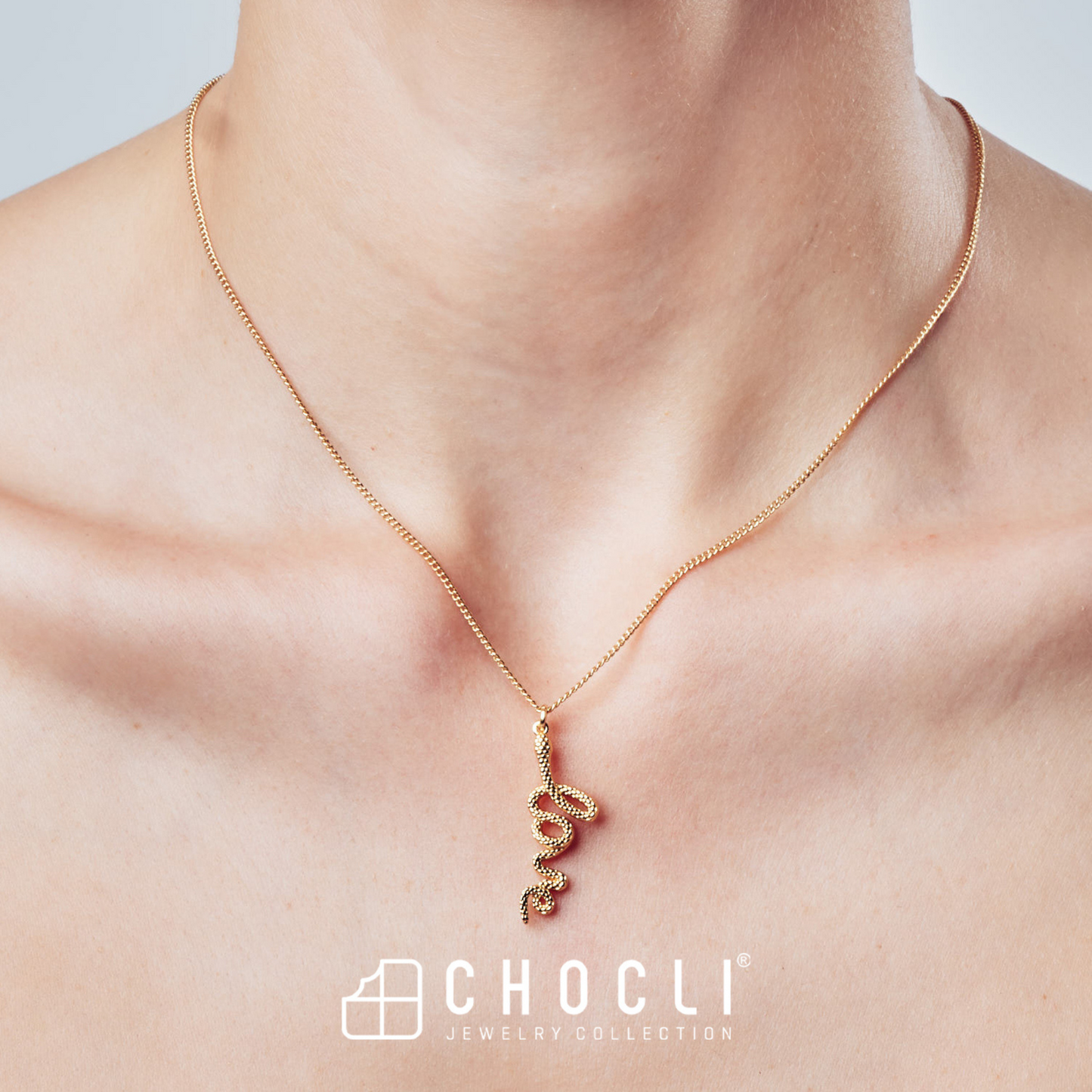 Chocli Love Snake 18K Gold Plated Necklace