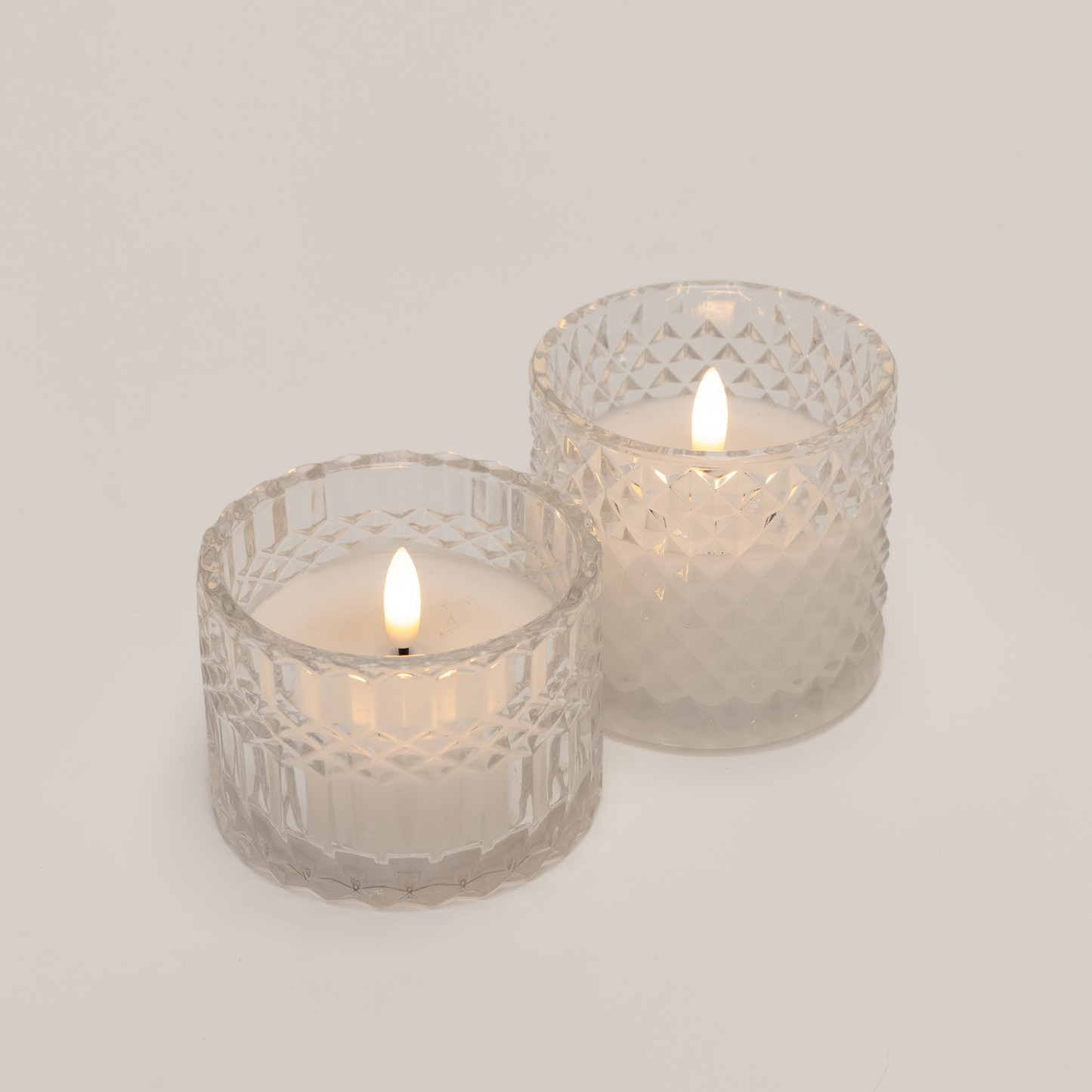 Clear Deco-cut Glass Candle