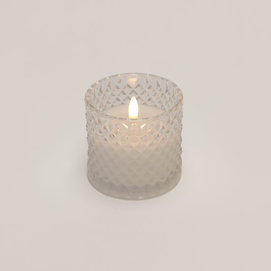 Clear Argyle-cut Glass Candle