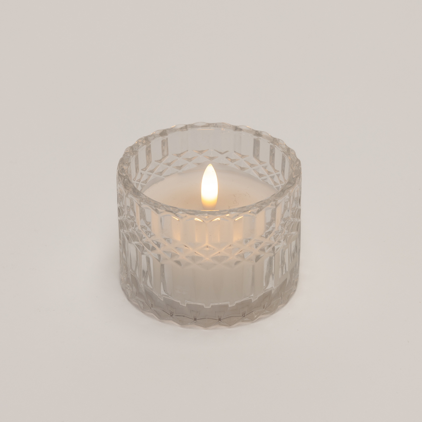 Clear Deco-cut Glass Candle
