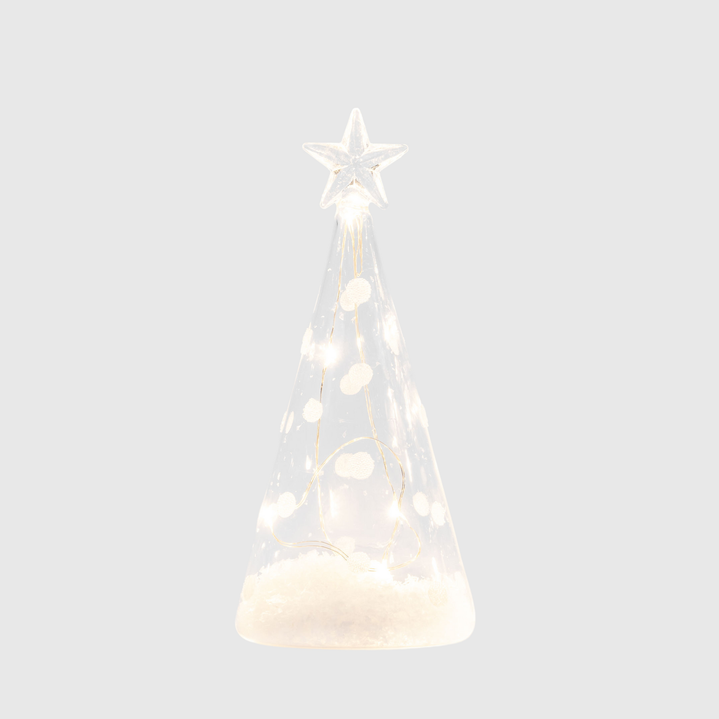 18cm Clear Cone Tree with Dots