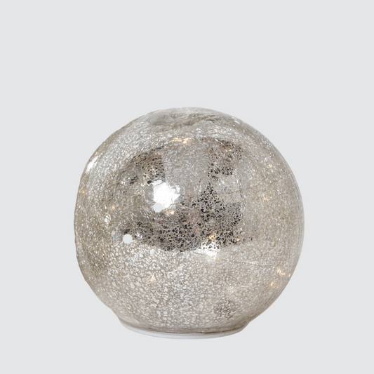 15cm Crackle Silver Orb