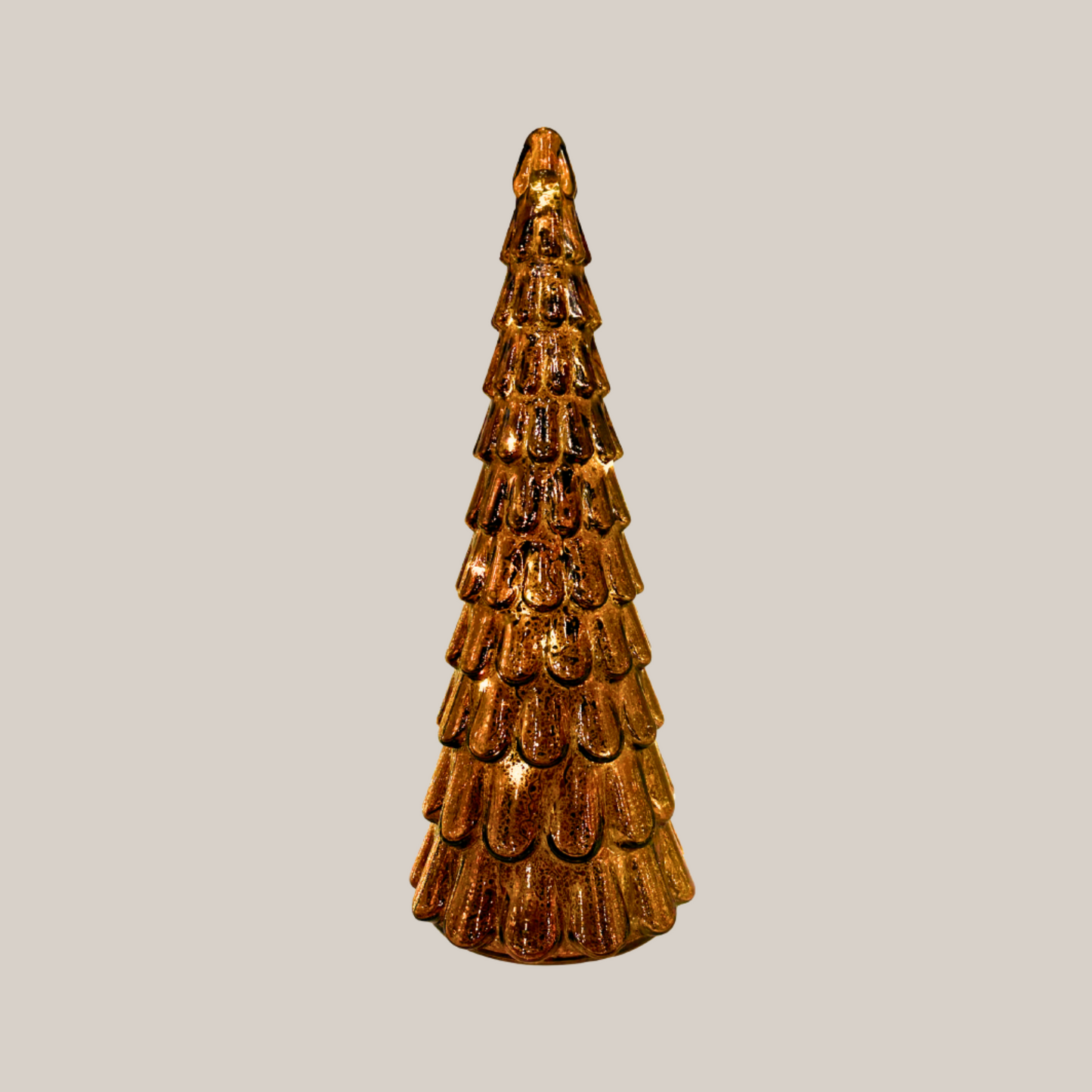 33cm Frost Drop Glass Tree in Brown