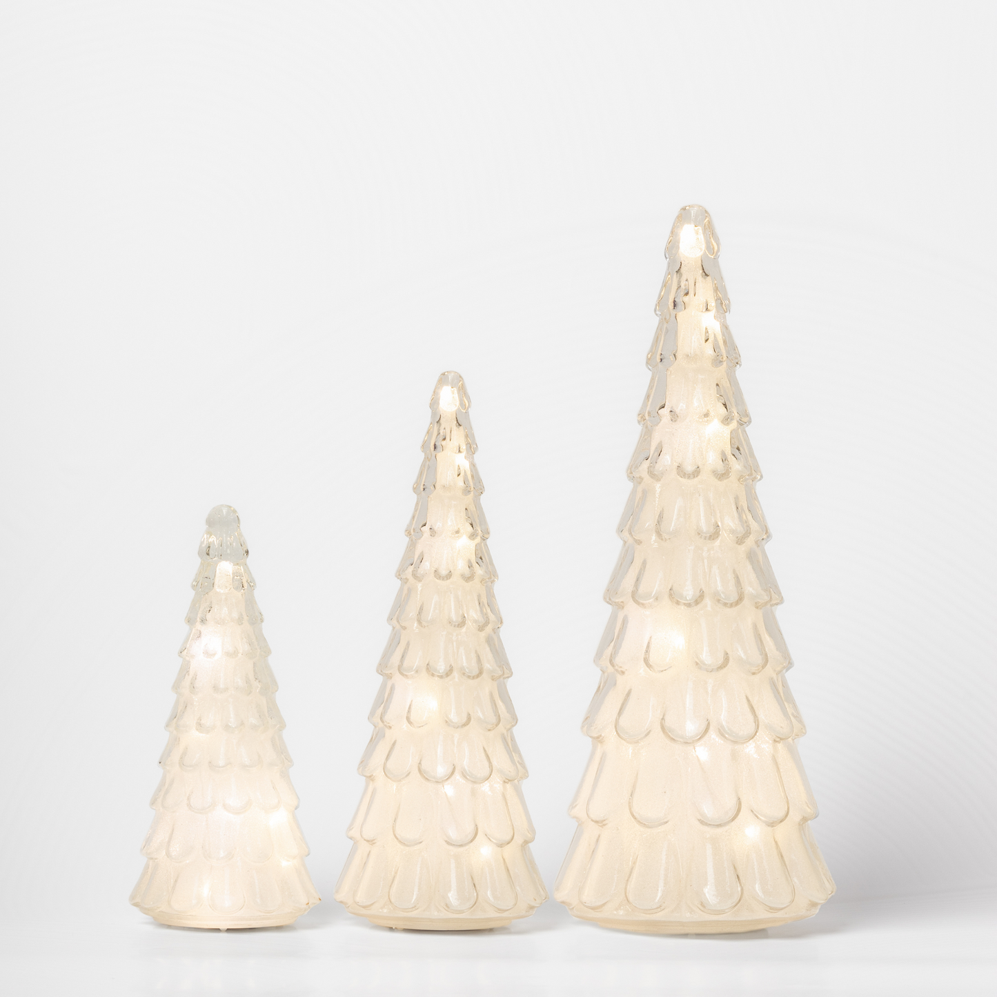 24cm White Frost Drop Glass Tree