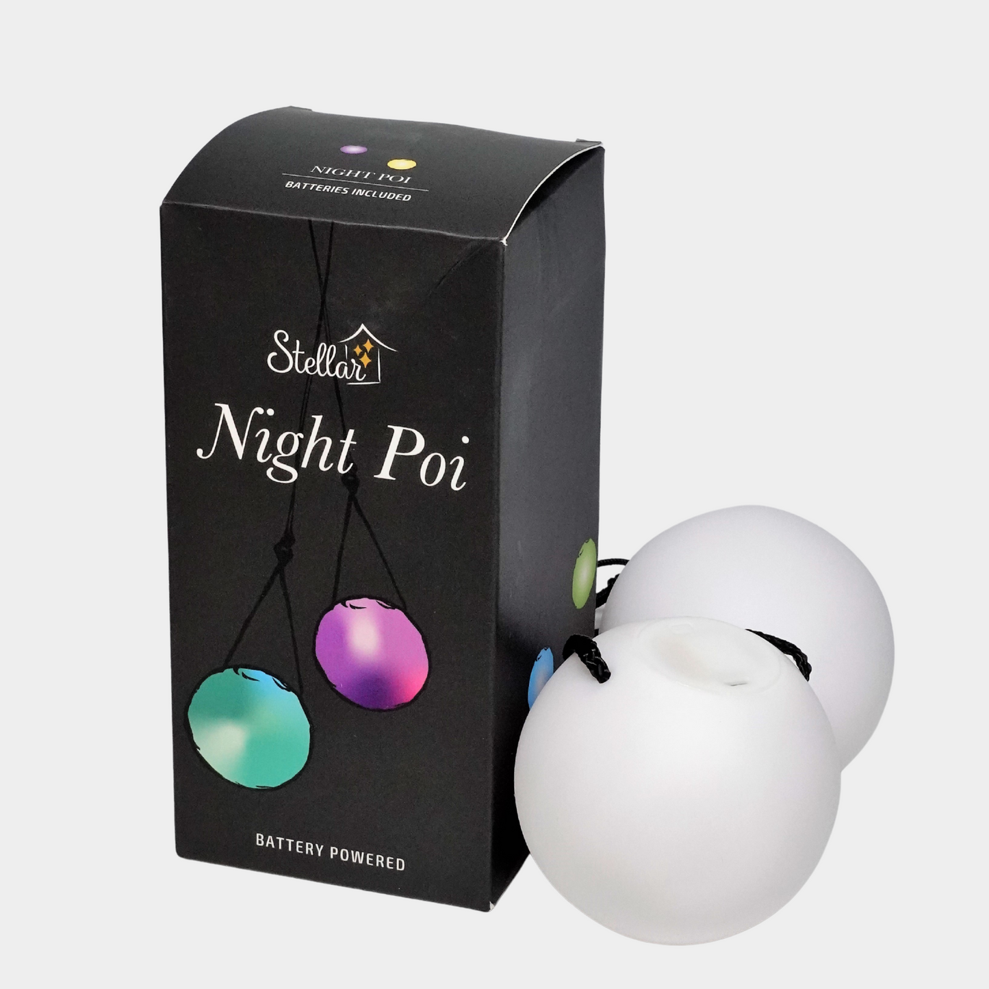 Battery LED Night Poi Pair