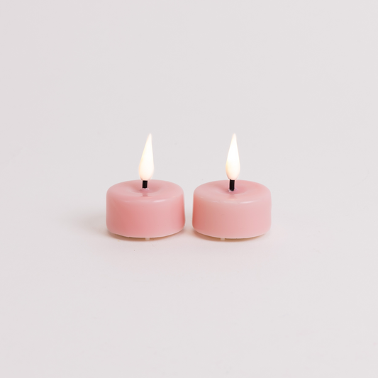 Pink LED Tealight Candles Six Pack