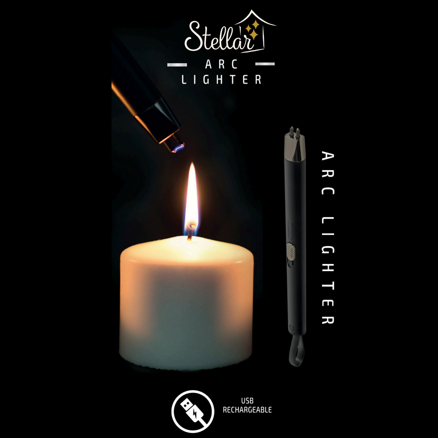 Rechargeable Arc Lighter Black