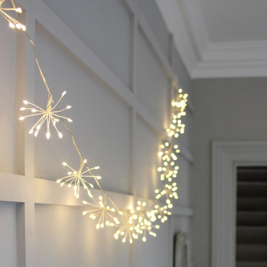Starburst Garland 5m Silver Plug In
