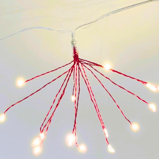 Starburst Garland 1.5m Red 'Pohutukawa' Battery