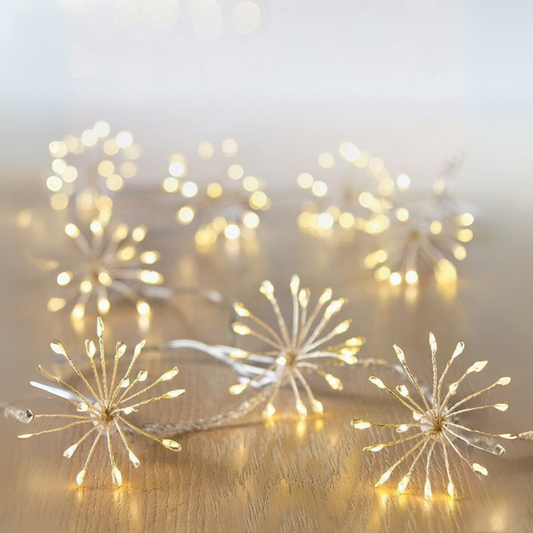 Starburst Garland 1.5m Silver Battery