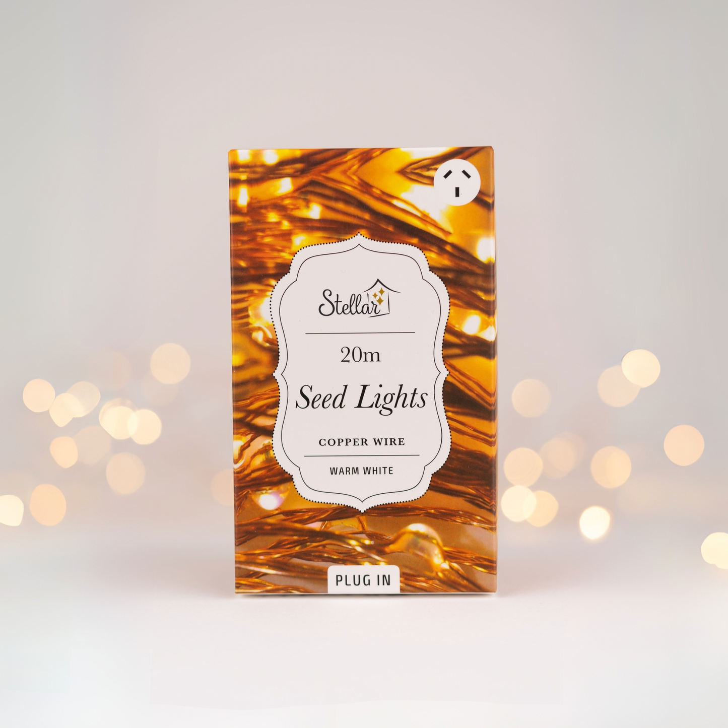 20m Plug In Copper Warm White Seed Light String