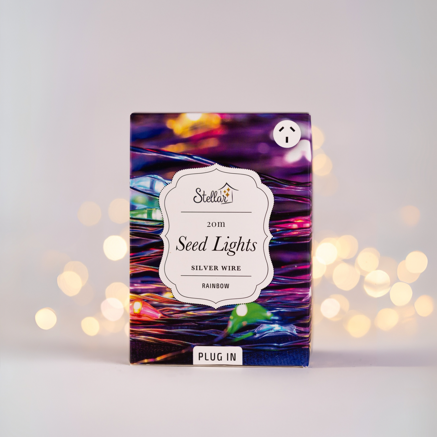 20m Plug In Silver Rainbow 200 LED Seed Light String