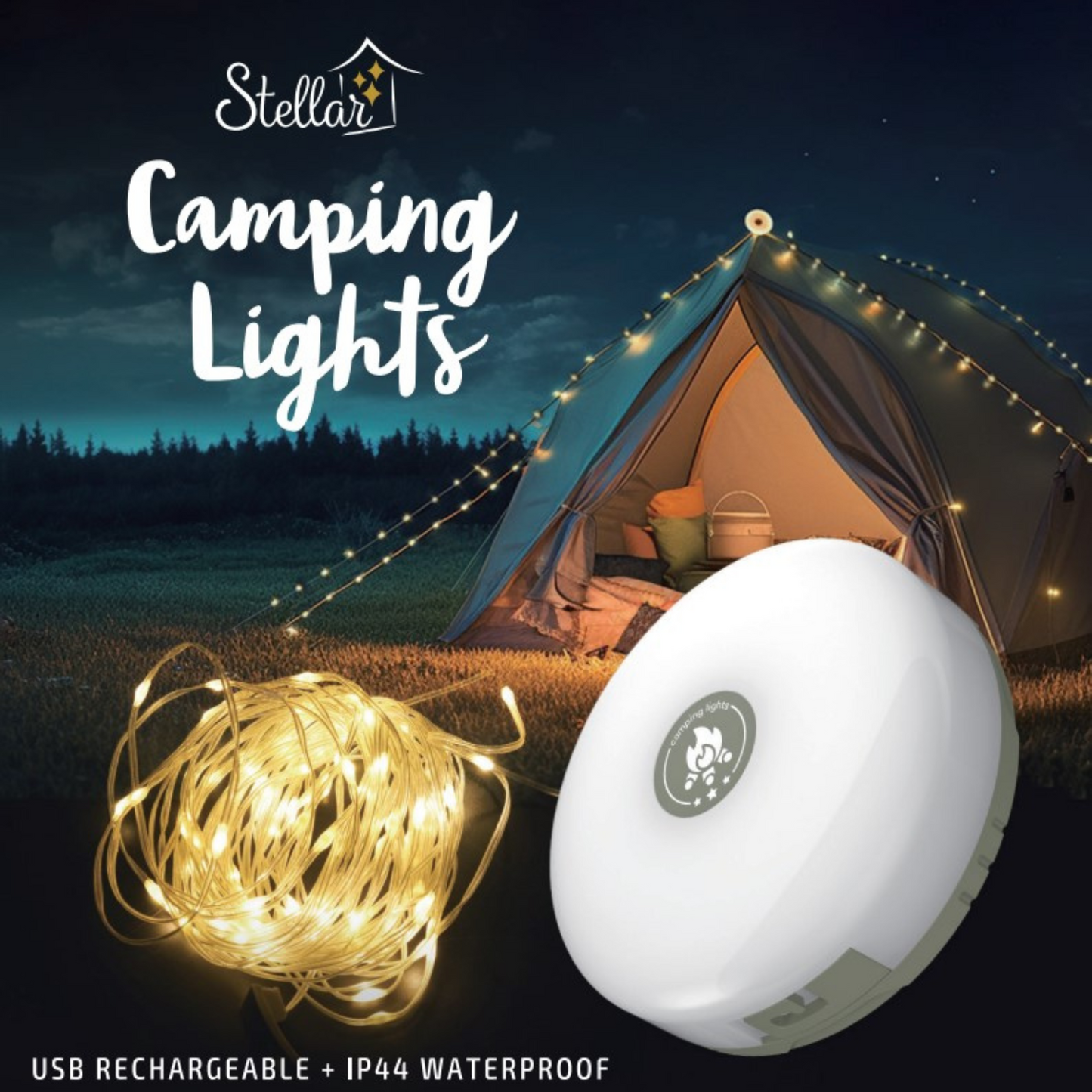 Camping Lights 10m Warm White