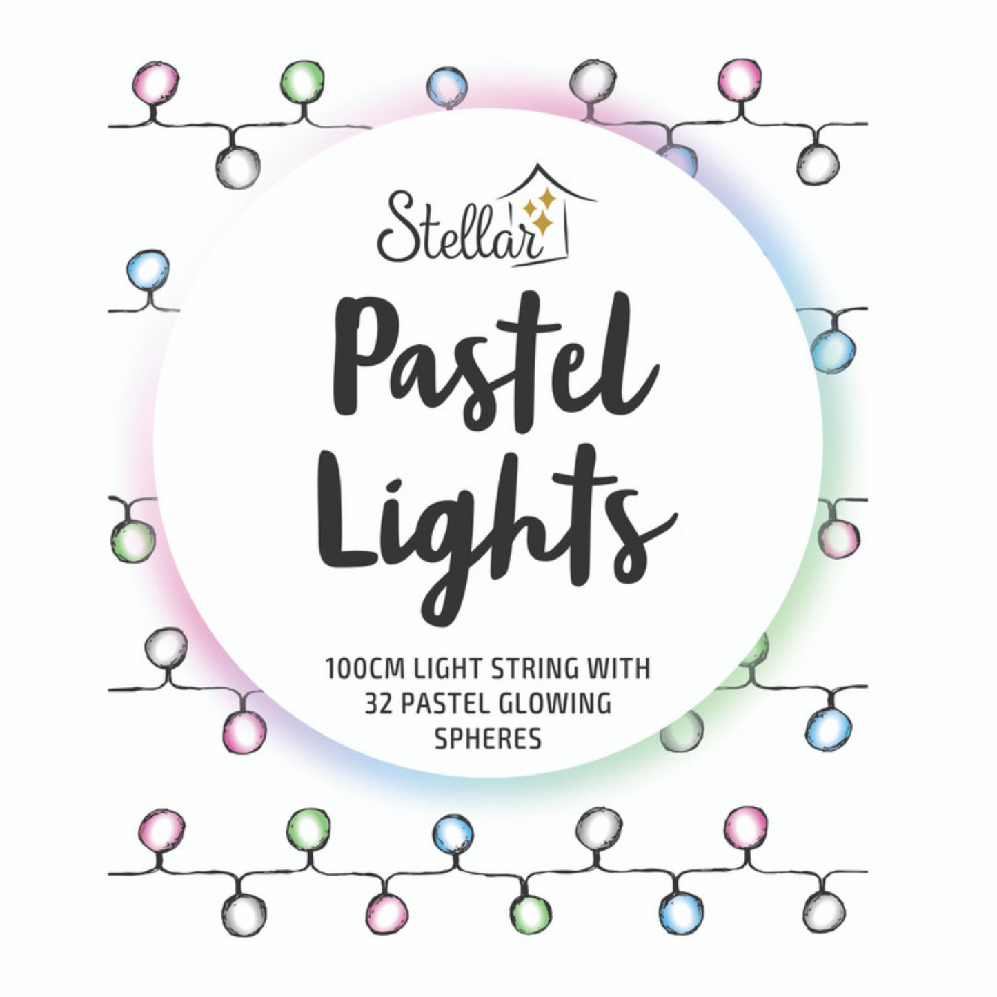 Pastel Lights Rounds White