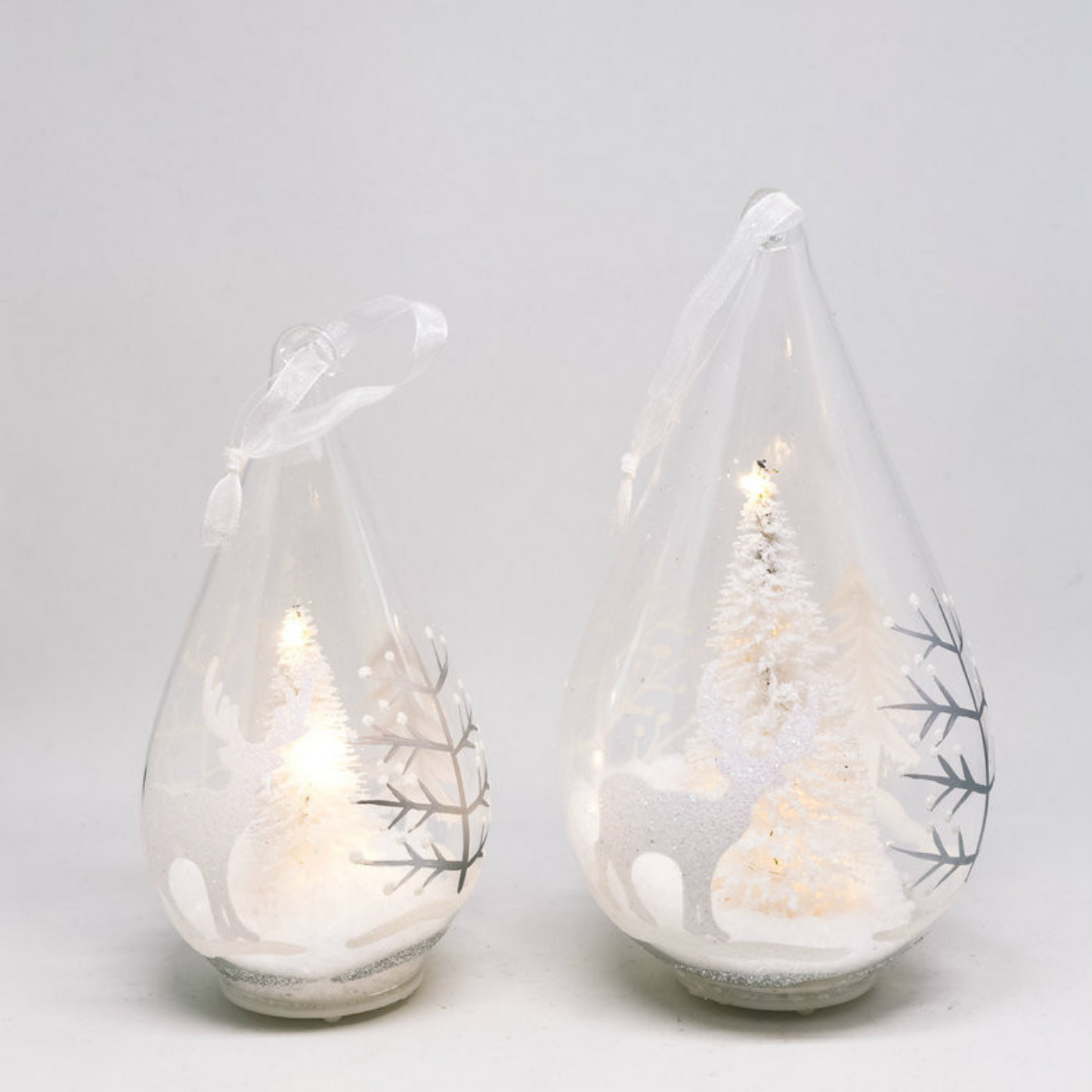 Small (14.5cm) Deer in Forest Printed Teardrops