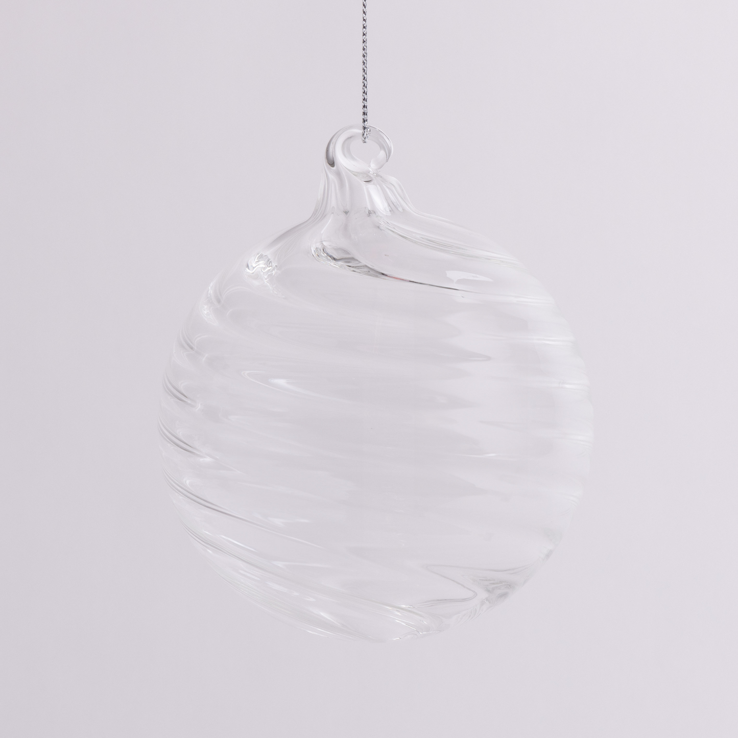 Clear Spiral Glass Bauble