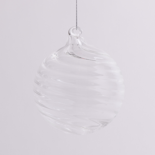 Clear Spiral Glass Bauble