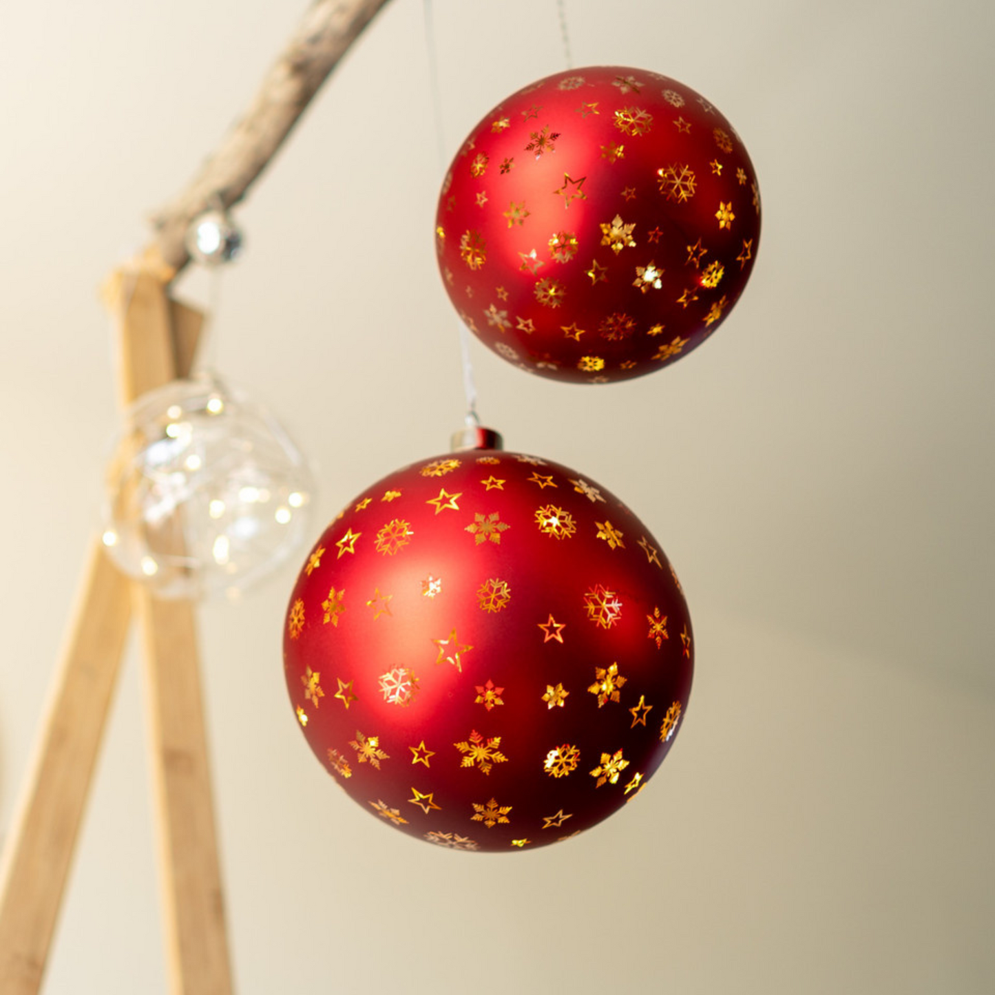 12cm Red Festive Twinkle Sphere