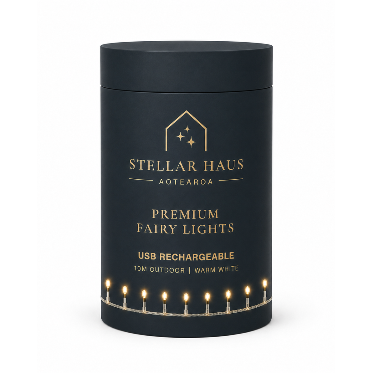 Fairy Lights USB Rechargeable 10m, Clear Cable, Warm White