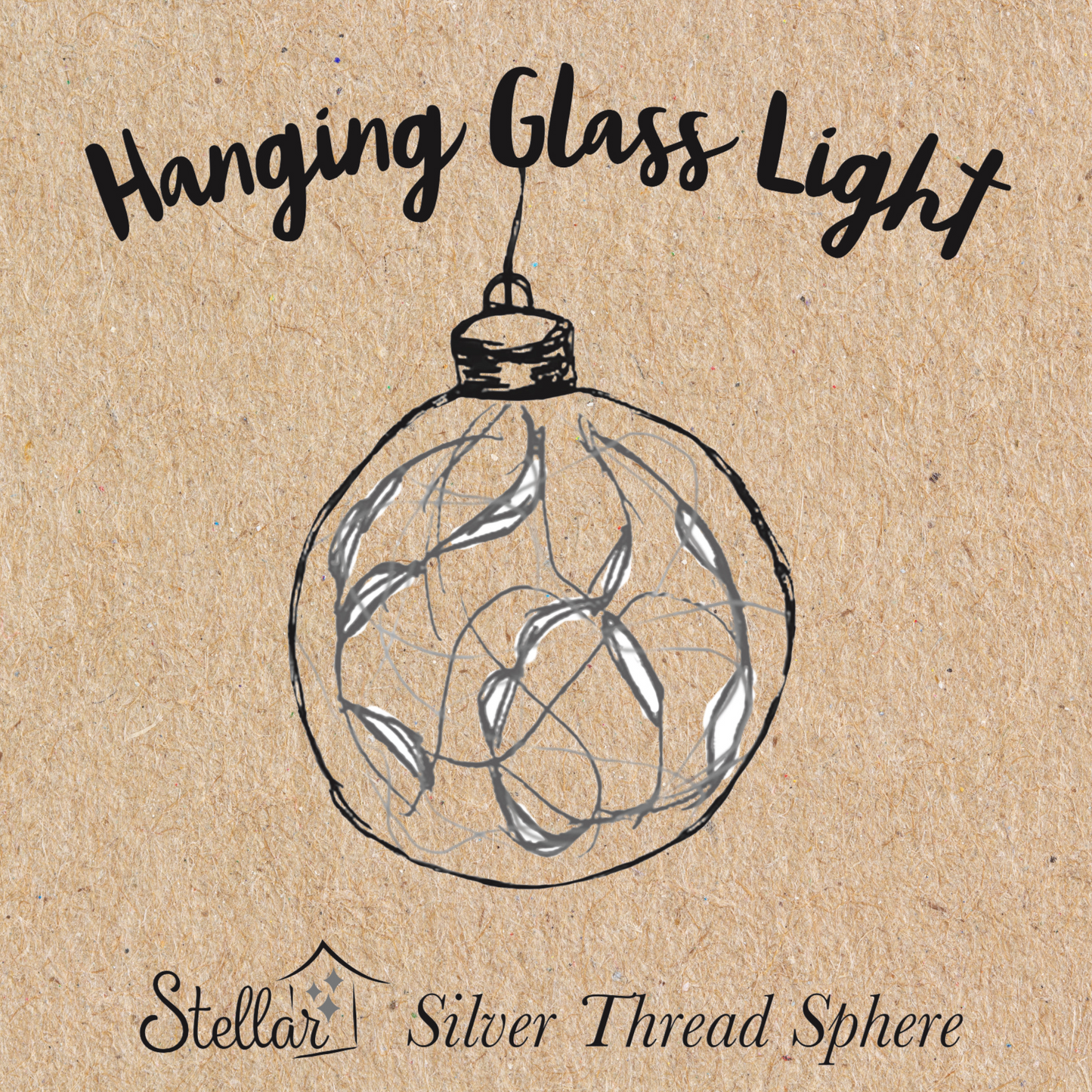 Silver Thread Clear Sphere Hanging Glass Light