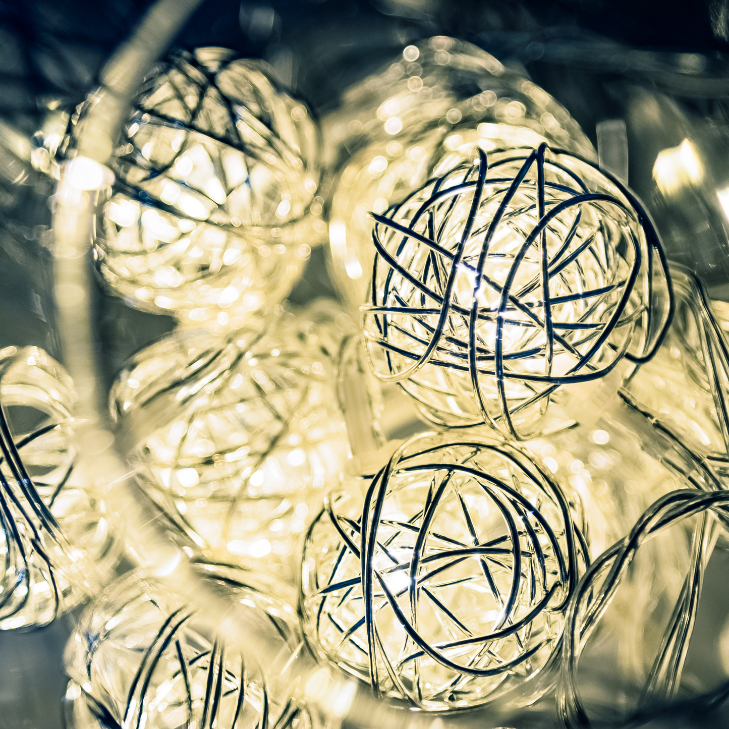 Silver Woven Orbs Fairy Lights