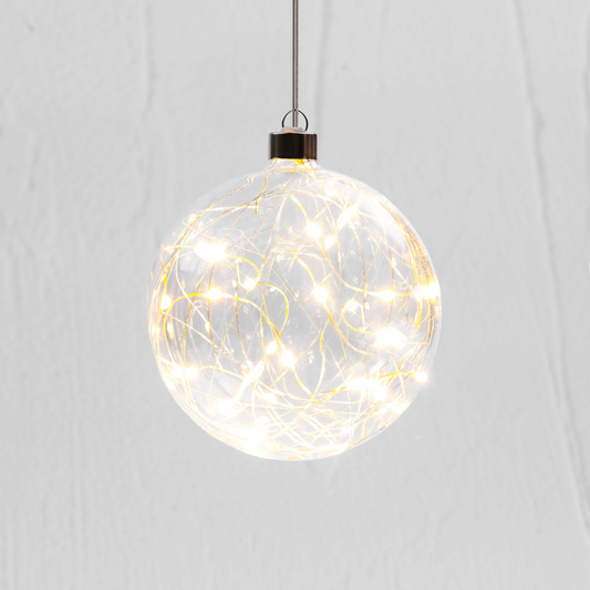 Silver Thread Clear Sphere Hanging Glass Light