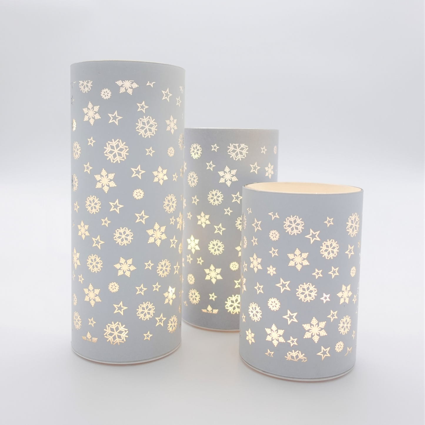 25cm White Cylinder Lantern