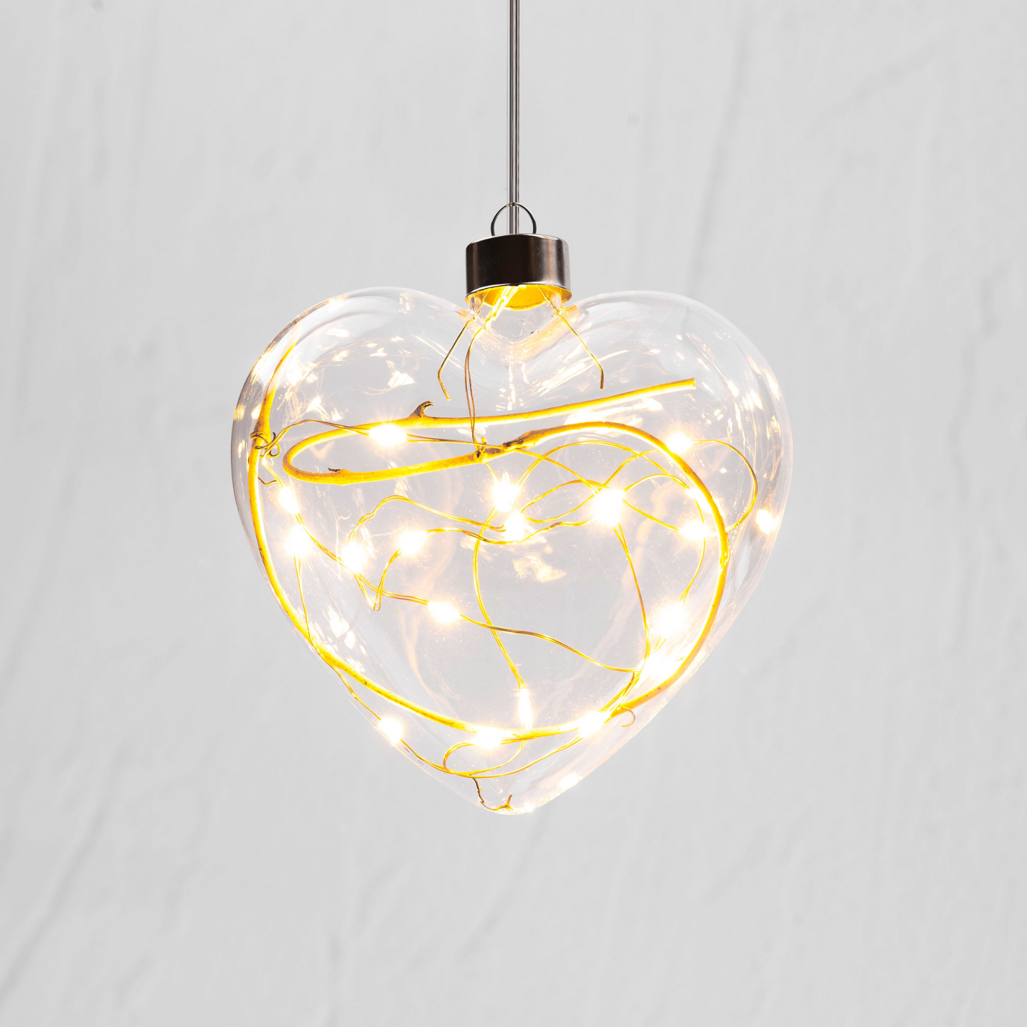 Clear Winter Heart Hanging Glass Light