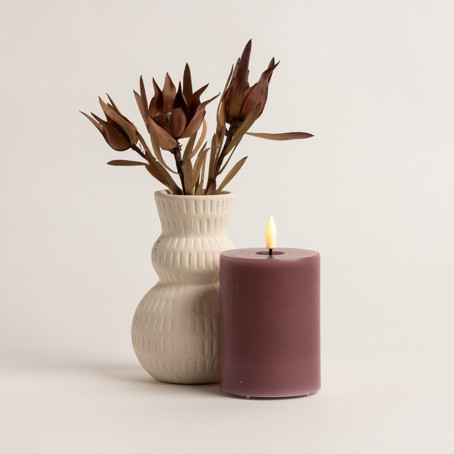 10cm x 7.5cm Old Rose LED Candle