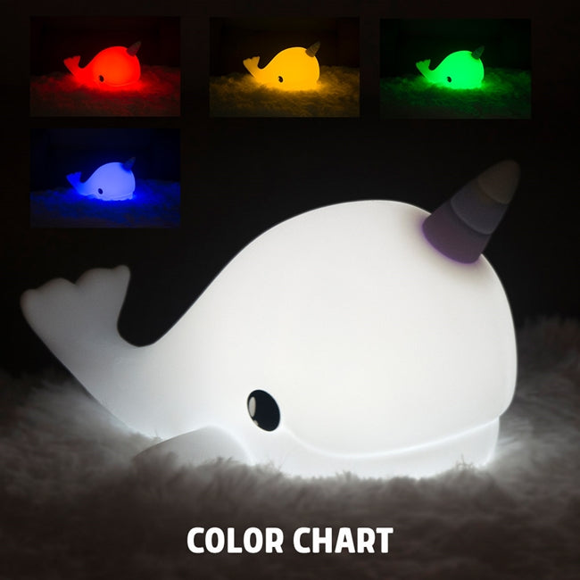 Squishy Splash the Narwhal USB Rechargeable Night Light