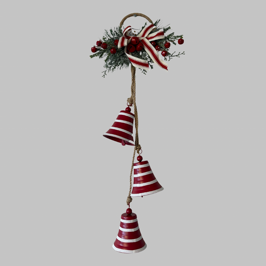 Red/White Stripe Hanging Bell Trio