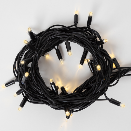 10m Outdoor Connectable Fairy Light String - Black Cable