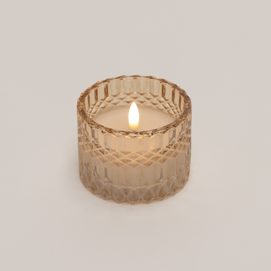 Champagne Agyle-cut Glass Candle