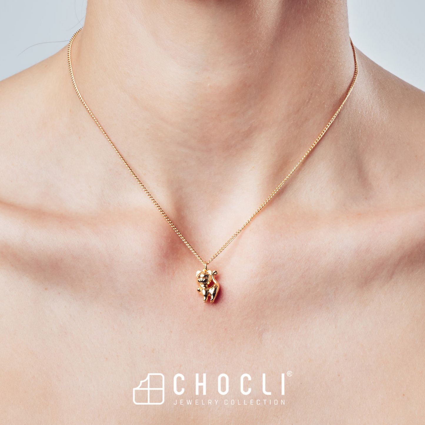 Chocli Cat 18K Gold Plated Necklace
