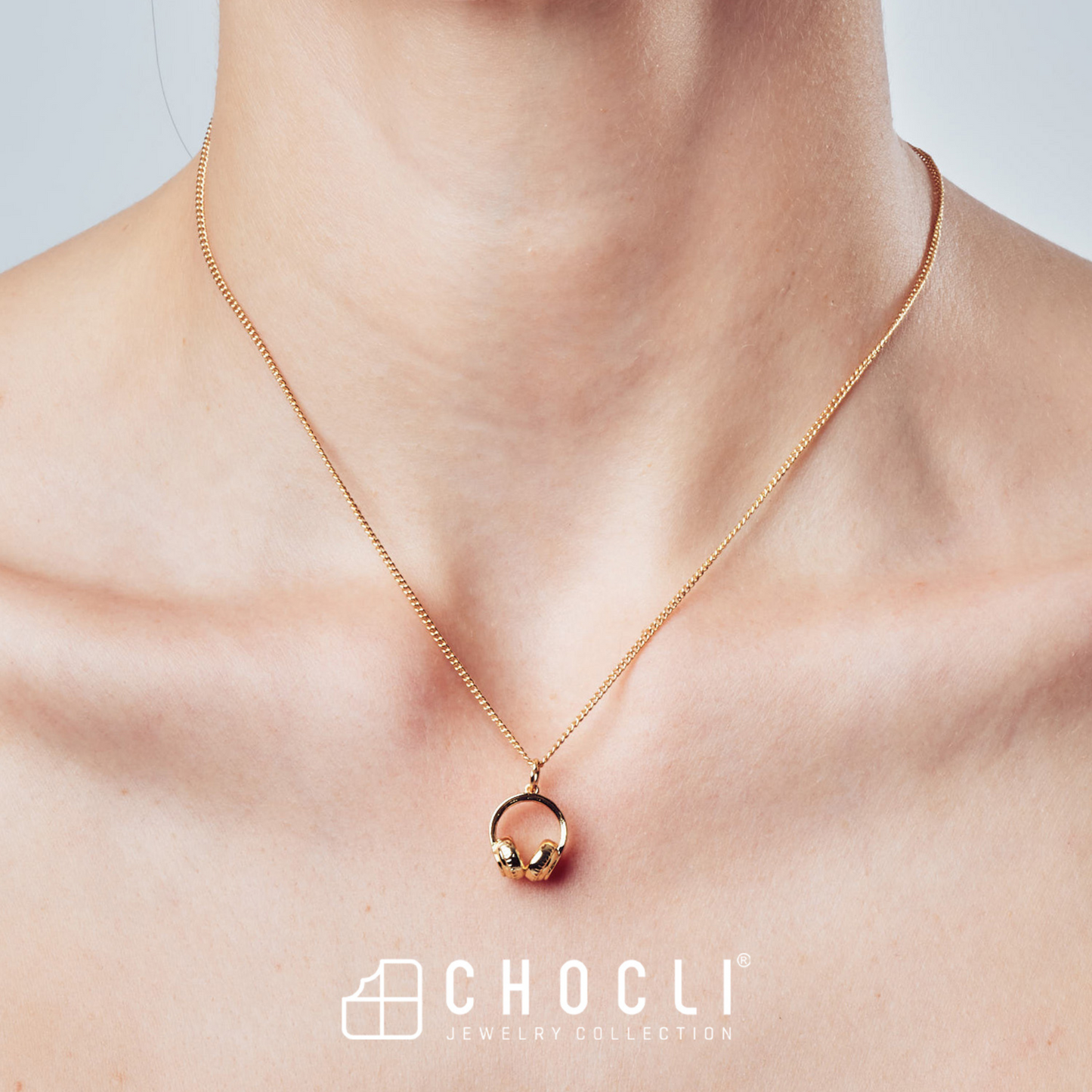 Chocli Headphones 18K Gold Plated Necklace