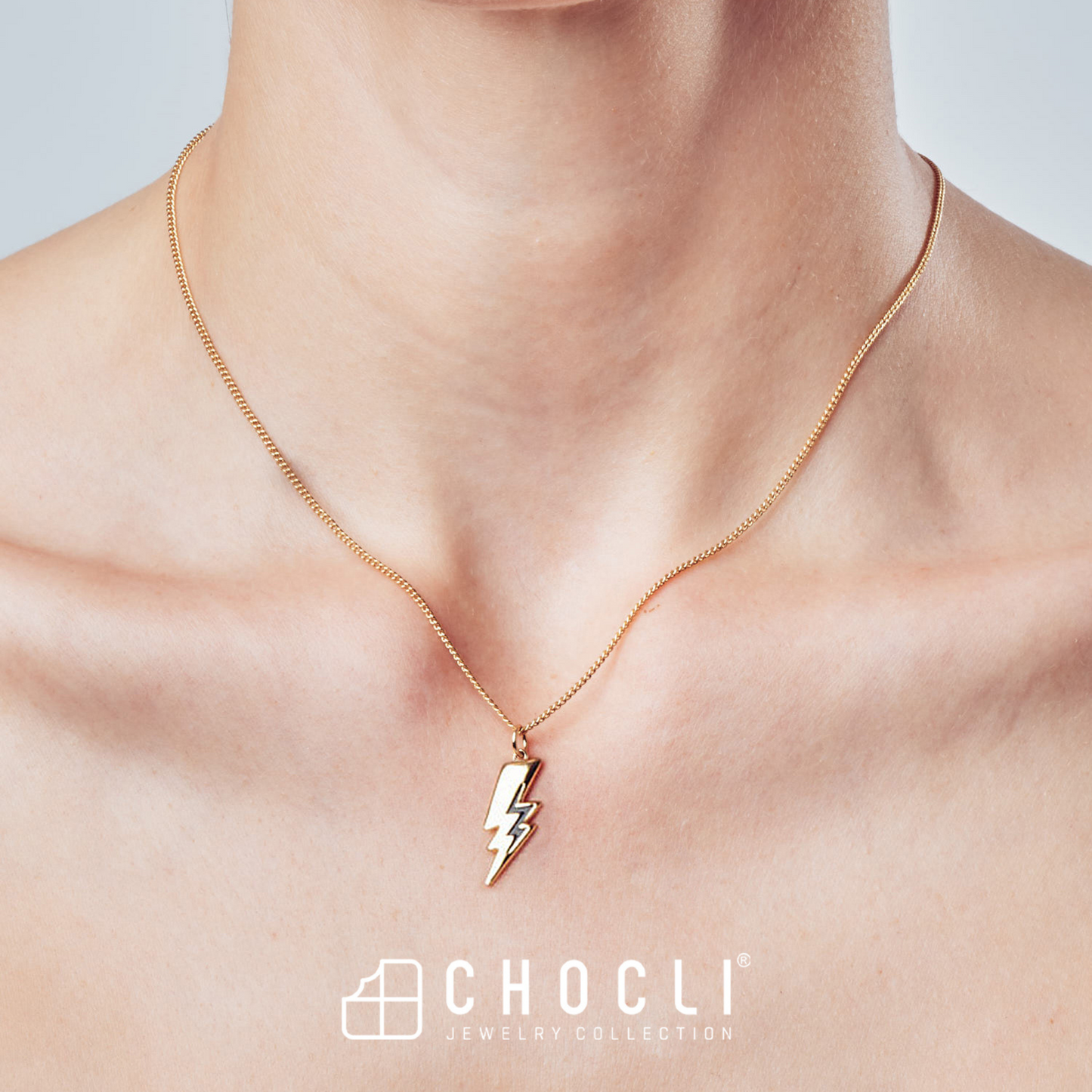 Chocli Lightning Bolt 18K Gold Plated Necklace