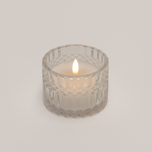 Clear Deco-cut Glass Candle