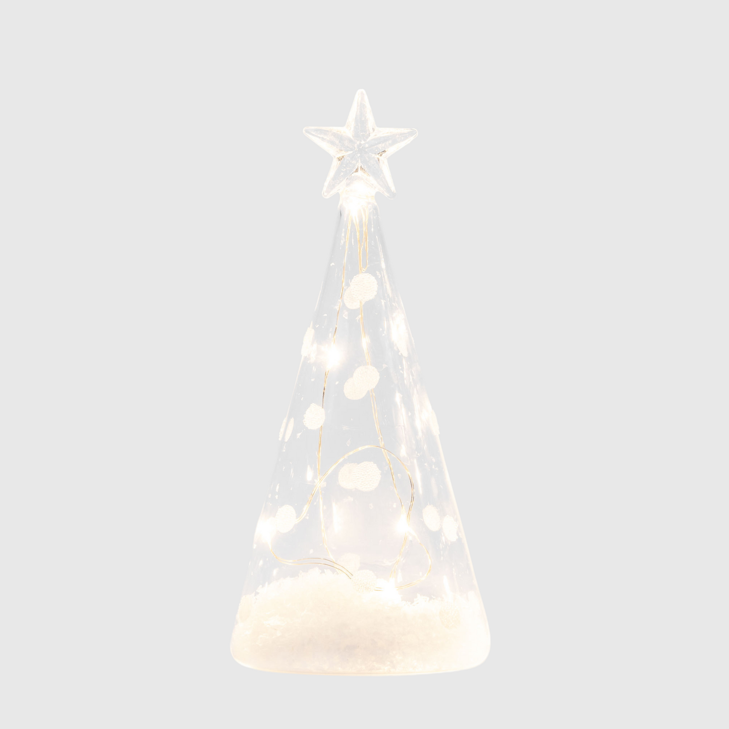 24cm Clear Cone Tree with Dots