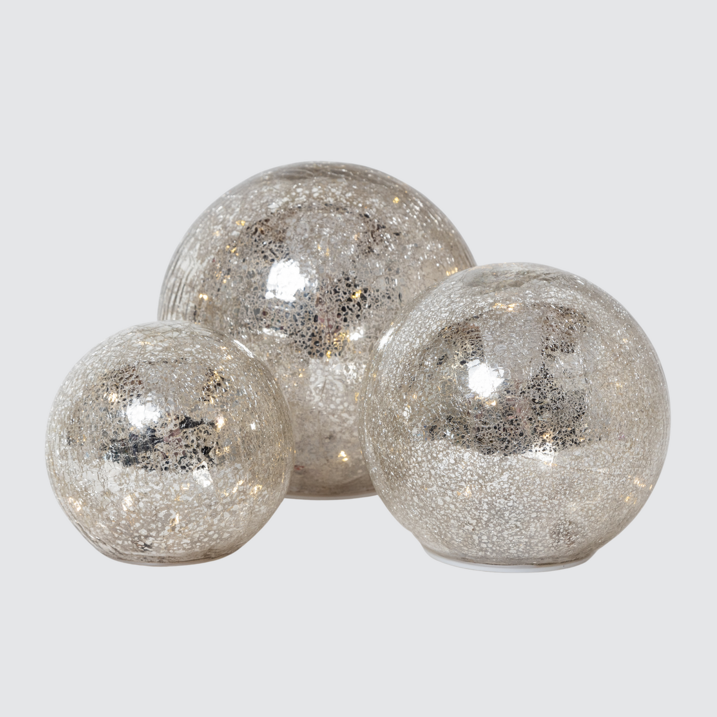 15cm Crackle Silver Orb