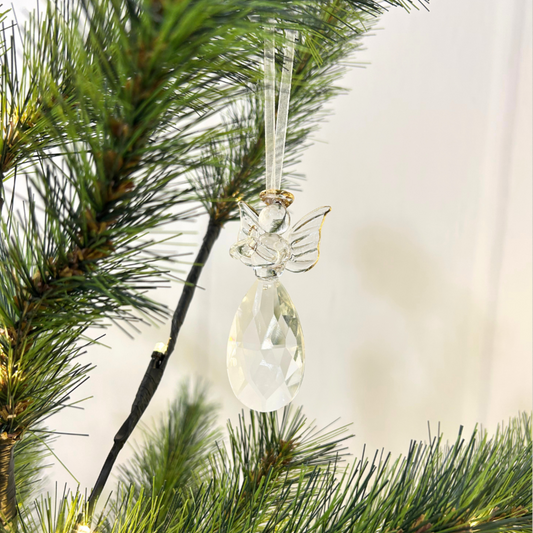 Small Crystal Angel with Gold Head Ring
