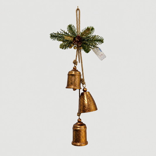 Hanging Antique Copper Bell Trio