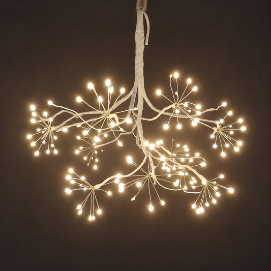 Hanging Starburst Branch Lights in White