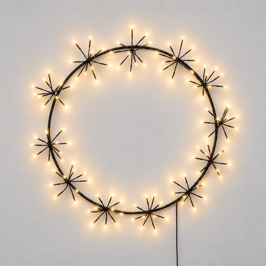 Large Light up Black Wreath