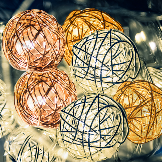 4m Plug-In Woven Orbs Fairy Lights