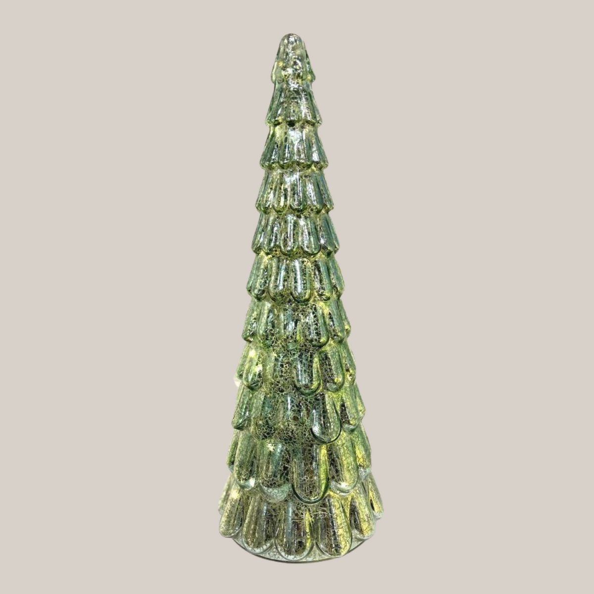 Frost Drop Glass Tree in Light Green - 42cm