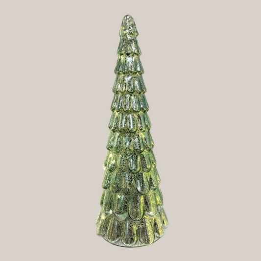 Frost Drop Glass Tree in Light Green - 42cm
